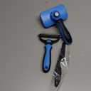 3PCS Self Cleaning Slicker Brush & Pet Grooming Rake & Flea Comb for Dogs, Cats and Horses | Double-Sided Dematting Comb & Skin Friendly Deshedding Grooming Tool | Premium Pet Supplies (Blue)