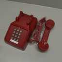 Vintage Corded Phones for Landline Old Telephone with Mechanical Ringer Receiver Volume Adjustable Retro Analog Desk Phone for Home House School, Red