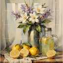DecorFriday Still Life Paint by Numbers Kit for Adults - DIY Lemons and Flowers by Window Painting on Canvas, Acrylic Paint Set, Suitable for Beginners, Art for Home Decor or Gifts(16X20IN Framed)