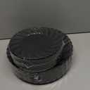 U-QE 60 Pcs Black Plastic Plates for Party  Black Plastic Disposable Heavy Duty  Include 30 10.25" Dinner & 30 7.25" Dessert Plate - Perfect for Parties, Weddings