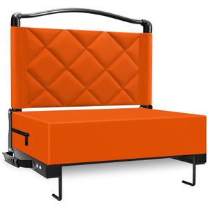 Stadium Seats with Back Support Cushion, Folding Stadium Seats for Bleachers Hold up 400lbs, Wide Bleacher Seat with Shoulder Strap & Handle Comfort for Sports Events (Orange, 1pcs)