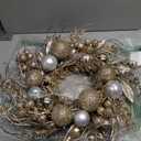 20 Inch Christmas Ball Wreath for Front Door Golden Ornament Wreath for Christmas Festival Celebration Home Party Decors Shatterproof Hanging Ornament Decors