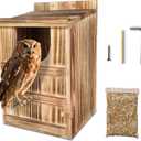 Owl House Bird Houses for Outside Owl Box 14.698.7 inches for Wildlife Lovers,Easy Assembly Required Wooden Bird Houses