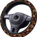 Dog Cat Paw Print Steering Wheel Cover Anti-Slip,Sweat Absorption Universal 15 inch Steering Wheel Covers Cute car Accessories for Men Women