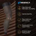 NEENCA Copper Compression Leg Sleeve, Ultra-thin Full Leg Sleeve with Copper Ions Infused Fabric for Knee Pain Relief, Muscle Recovery, Swelling, Inflammation, Promotes Circulation, Sports, Workout... (Black, XL)