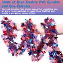 50 Feet Patriotic Tinsel Garland 4th of July Decorations, Red White and Blue Tinsel Metallic Glitter Garlands with Star Flag for Fourth July Independence Day Memorial Day Outdoor Indoor Decor
