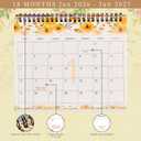 Desk Calendar 2026-2027, Small Desktop Calendar 6.8" x 8"with Floral Design, 18-Month Flip Calendar with Daily Blocks for Teacher, Office & Home, Bonus Stickers