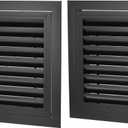 PATIKIL 14" x 14" Return Air Vent Cover, 2Pcs Aluminum Alloy Return Air Grille Linear Bar Removable Grille with Mesh Filter for Sidewall Wall Ceiling Floor HVAC System, Black