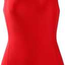 Girls' Swimsuit One Piece Swimming Suits Flyback Swimwear for Practice (8, Red)