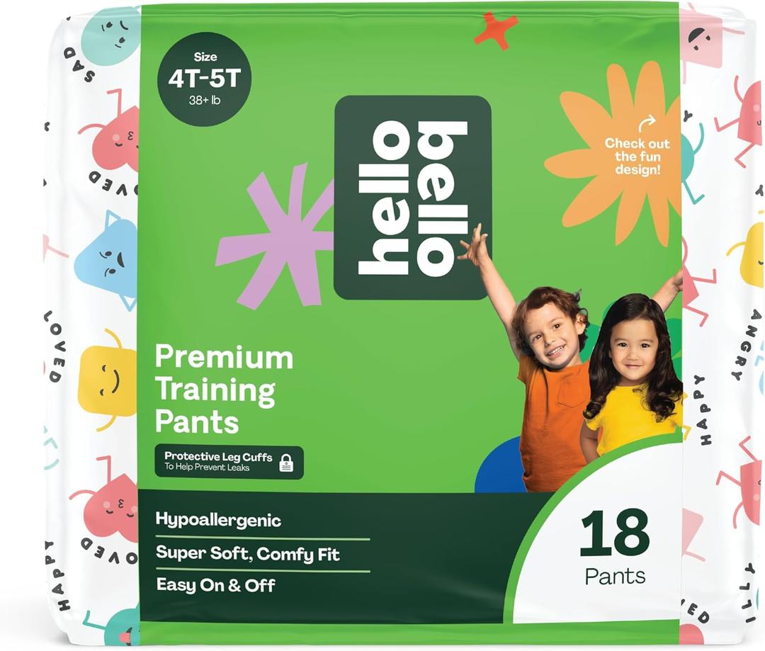 Hello Bello Premium Training Pants 4T-5T, All About Feelings Design, 18ct Jumbo Pack