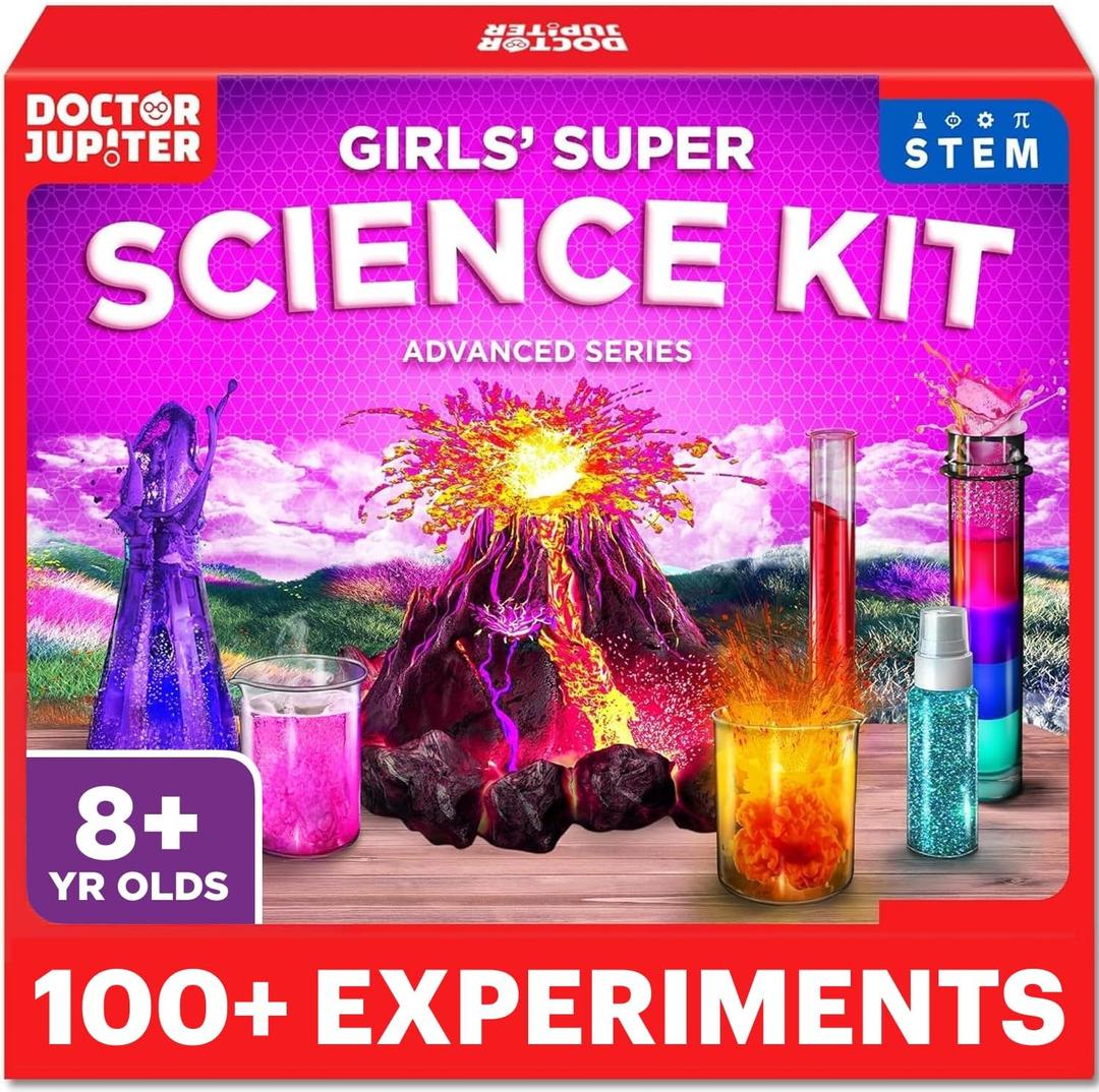 Doctor Jupiter Girls' Super Science Kit for Ages 8-12 Ideas for Girls 8,9,10+ Years Old | Chemistry Set, STEM Toy Kit with 100+ Experiments | Learning & Educational Projects