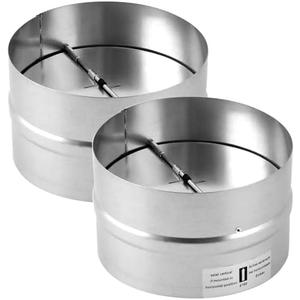 QWORK Draft Blocker 6 Inch Damper Stopper Duct Damper Backflow Preventer 2 Pack Inline Built-in Fan Vent Ventilation Vent Deflector