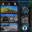 Wireless Apple Carplay Screen for Car with 4K Dash Cam, 10.26" Portable Apple Carplay & Android Auto, HD Touchscren with 1080p Backup Camera, Voice Control/Mirror Link/GPS/BT/FM