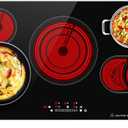 36 Inch Electric Cooktop, 5 Burner Built-In Ceramic Glass Stove Top, 9200W