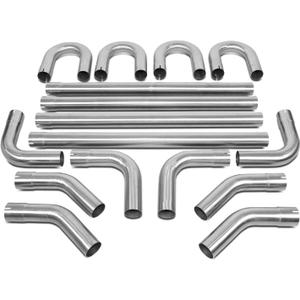 DNA MOTORING 16Pcs 2 Inches Stainless Steel DIY Custom Exhaust Tubing Mandrel Bend Pipes Straight & U-Bend Kit, Universal Fit, ZTL-20SS (2Inch)