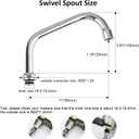 KWODE 6" Add-on Swivel Spout Replacement Part for Commercial Kitchen Sink Faucet with M25*1.25mm Ends, Short Swing Nozzle Chrome Polished