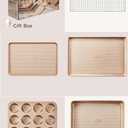 HONGBAKE 5 Piece Baking Pans Set Nonstick, Stackable Non Toxic Bakeware Sets with Diamond Texture, Oven Pan Set for Cooking, Includes Cookie Sheet with Rack, Cake Pan, Roasting Pan, Muffin Tin, Gold