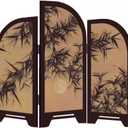Table Screen,3 Panel Divider Desk Screen,Small Chinese Traditional Decoration,Mini Desktop Feng Shui Ornaments or Home Office New Year Decoration,Oriental Gift, Business Gift