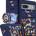 Buleens for Google Pixel 8A Case 6.1 Inch - with Ring Stand & Camera Cover Aesthetic Cute Designed for Women Girls Girly Cartoon Kawaii Dogs Unique for Pixel 8A Phone Case Compatible with Magsafe