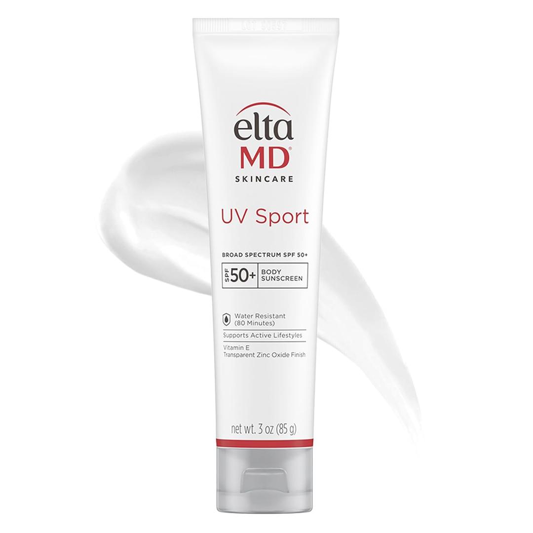 EltaMD UV Sport Sunscreen Lotion, SPF 50 Body Sunscreen, Water and Sweat Resistant, Oil-Free, Zinc Oxide Formula (3 Ounce (Pack of 1))