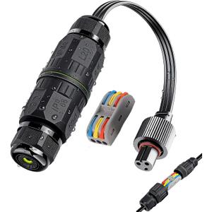 Splice Connectors for Govee Permanent Outdoor Lights, Compatible with Govee H705A H705B H705C H706A H706B H706C, IP68 Waterproof Wire Connector for Dots String Lights, Black (Female)