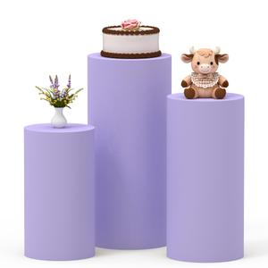 Friiko Cylinder Covers Set of 3, Cylinder Stand Covers for Parties,Round Pedestal Stand Covers for Cylinder Stands for Wedding Party Birthday Display