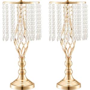 VEVOR Metal Wedding Centerpiece Gold, Crystal, 12PCS 49cm/19.3