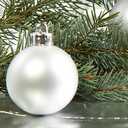Emopeak 12Pcs Christmas Balls Ornaments for Xmas Christmas Tree - 4 Style Shatterproof Christmas Tree Decorations Hanging Ball for Holiday Wedding Party Decoration (Silver, 3.2"/8CM)
