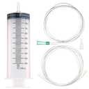 SHAOTONG 500ml Syringe with 2Pcs 40 Inch Tube and Tip Adapter, for Feeding Pets, Liquid Refilling, Drawing Oil Fluid