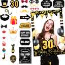LaVenty Black Gold 30th Birthday Party Photo Booth Props 30th Birthday Photo Frame Dirty 30 Birthday Photo Frame