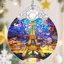 Christmas Ornaments, Christmas Tree Decorations, Keepsake Ornaments, Holiday Decor, Holiday & Xmas Gifts, Gifts for Travel Lovers & Art Lovers - Eiffel Tower-Theme