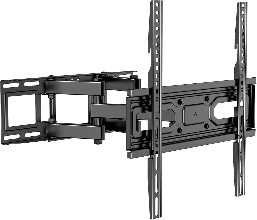 WALI Full Motion TV Wall Mount for Most 32-70 inch Flat Curved TV, Swivel Extension Tilting Leveling TV Mount Bracket Max Mounting Holes 400x400mm, Holds up to 88 lbs & 12/16" Wood Studs