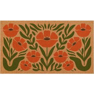Cute Boho Floral Door Mat Modern Boho Welcome Mat Indoor Outdoor Doormat Mid Century Front Door Mat Outside Entrance 30 x 17 Inches Rug for Entryway, Porch, Patio, Home Decor