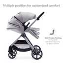 Lortsybab 2 in 1 Baby Stroller, Newborn Infant Toddler Convertible Pram Stroller for 0-36 Months Old Babies (Grey)