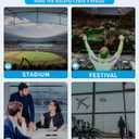 Paxiland Clear Bag for Stadium Events 12x6x12 inches, Clear Tote Bag with Reinforced Strap, Clear HandBag for Sports Concert (White Block Strap)