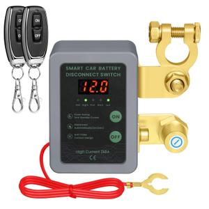 Kill Switch for Car - 12V Remote Battery Disconnect Switch Smart Voltage Car Battery Kill Switch for Vehicle, RV, ATV, Truck, Boat (with LED)