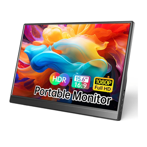 Portable Monitor 15.6 Inch 1080P USB-C HDMI Ultra-Slim Travel Monitor with Kickstand, Compatible with Xbox, Laptop, PC, Mac Phone, PS, Swich IPS Ultra-Thin Zero Frame Gaming Monitor