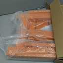 LZRS Square Patio Side Table, Heavy Duty HDPE Outdoor End Table with Wood Texture, Weatherproof Composite Table for Adirondack Chairs, Deck, Pool, Indoor/Outdoor, No Peeling or Cracking(Orange)