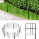 OUSHENG 24'' (H) Garden Fence 25 Panels, Total 27ft (L) Rustproof Metal Wire Fencing Border Animal Barrier, Flower Edging for Landscape Patio Yard Outdoor Decor, Square