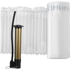 11.8" x 164' Large Bubble Cushion Wrap with A Hand Pump for Packing Fragile Items 50m Inflatable Air Pillows for Shipping, Reusable Eco-Friendly Packing Materials Moving Supplies for Bottles, TV