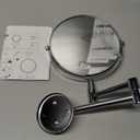 Amazon Basics Wall Mount Round Vanity Mirror with 360 Rotation, Double Sided, 1X/5X Magnification, Adjustable, 12.8"L x 10"W, Chrome