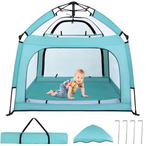 Bend River Portable Baby Playpen with Canopy, Infant Play Yard, Beach Tent, Mosquito Net for Indoor and Outdoor (Green)