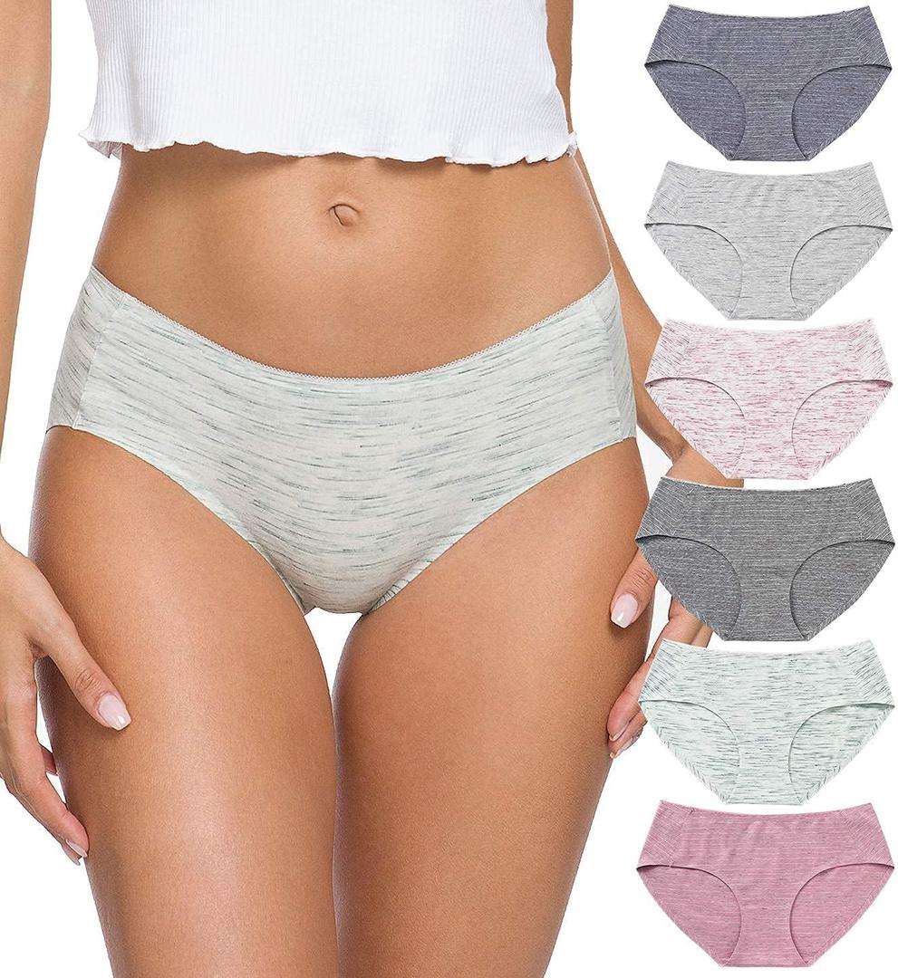 Wealurre Cotton Bikini Women's Breathable Panties Seamless Comfort Underwear (Large)