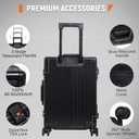 UrbanExplorer All Aluminum Carry On Luggage 22x14x9 Airline Approved Heavy Duty Hard Shell Suitcases Zipperless Suitcase with TSA Lock, Black, 20 Inch