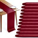 12 Pack Burgundy Satin Table Runners, 12 x 108 Inches Silky Long Table Runner Decor, Bright Smooth Luxury Party Table Runner Decorations for Birthday Holiday Banquet