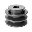 QWORK Double Groove Pulley/Sheave, 2.5"OD 5/8"Bore,AK Fixed Bore Pulley, for A, 3L & 4L (A & AX) V-Belts, Cast Iron, 2AK25-5/8