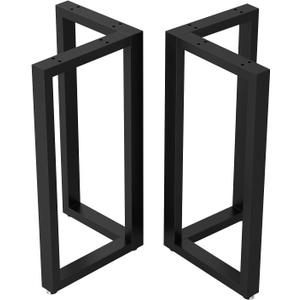 TIEOU Metal Legs for Table V Shape 28" H Tall Metal Black Table Leg Heavy Duty Industrial Desk Legs Set of 2