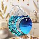 2 x Blue Moonlight Ornament, Christmas Ornaments, Christmas Decorations for Tree, Stained Glass Ornament, Heirloom Keepsake, Gift Exchange, Gift Ideas, Bauble Present