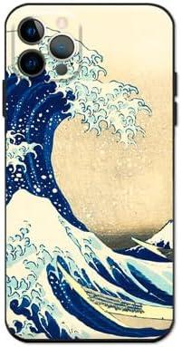 Berkin Arts Compatible with iPhone 12 Pro Case Silicone Cover with Screen Protector Japanese Style Ukiyo-e (The Great Wave by Katsushika Hokusai)