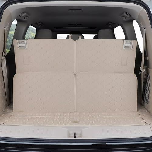 MozattAuto Custom Fit Cargo Liner for 2022-2025 2026 Toyota Land Cruiser 300 7-Seat Model, Nappa Leather, All Weather, Rear Trunk Mat (Beige)